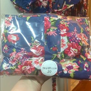 Blue and pink bridesmaids robe